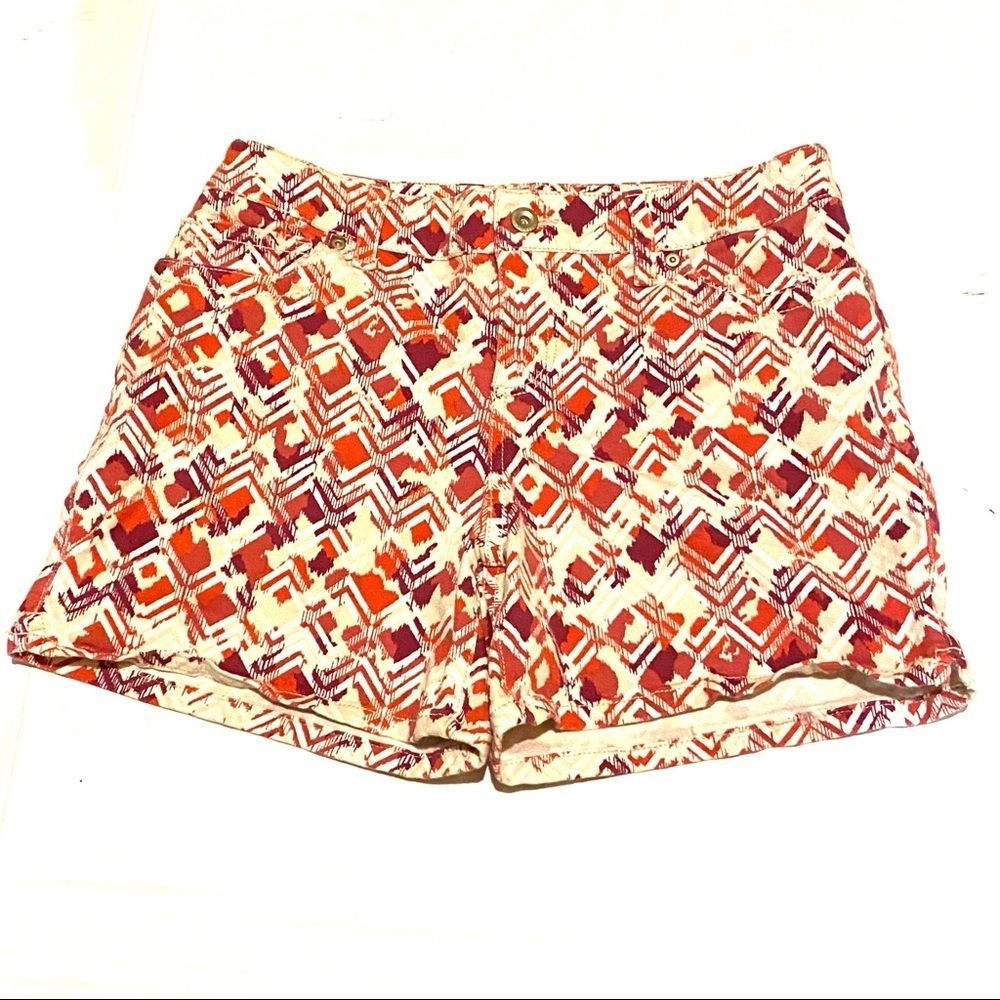 Sonoma Red White Printed Shorts Women's 6